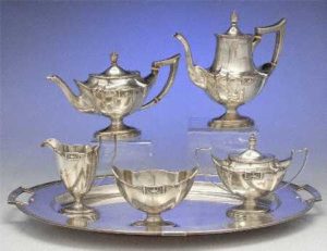 Lansdowne Sterling 1917 Hollowware 6 Piece Tea Set Waste and Tray by Gorham
