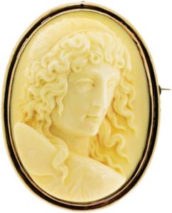 Mid Victorian cameo and gold pendant brooch