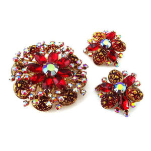 Vintage Ruby Earrings 