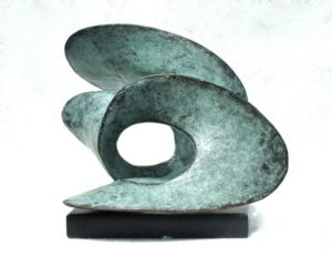 Sculptor Gill Brown Bronze Sign of the Zodiac sculpture titled Inscape